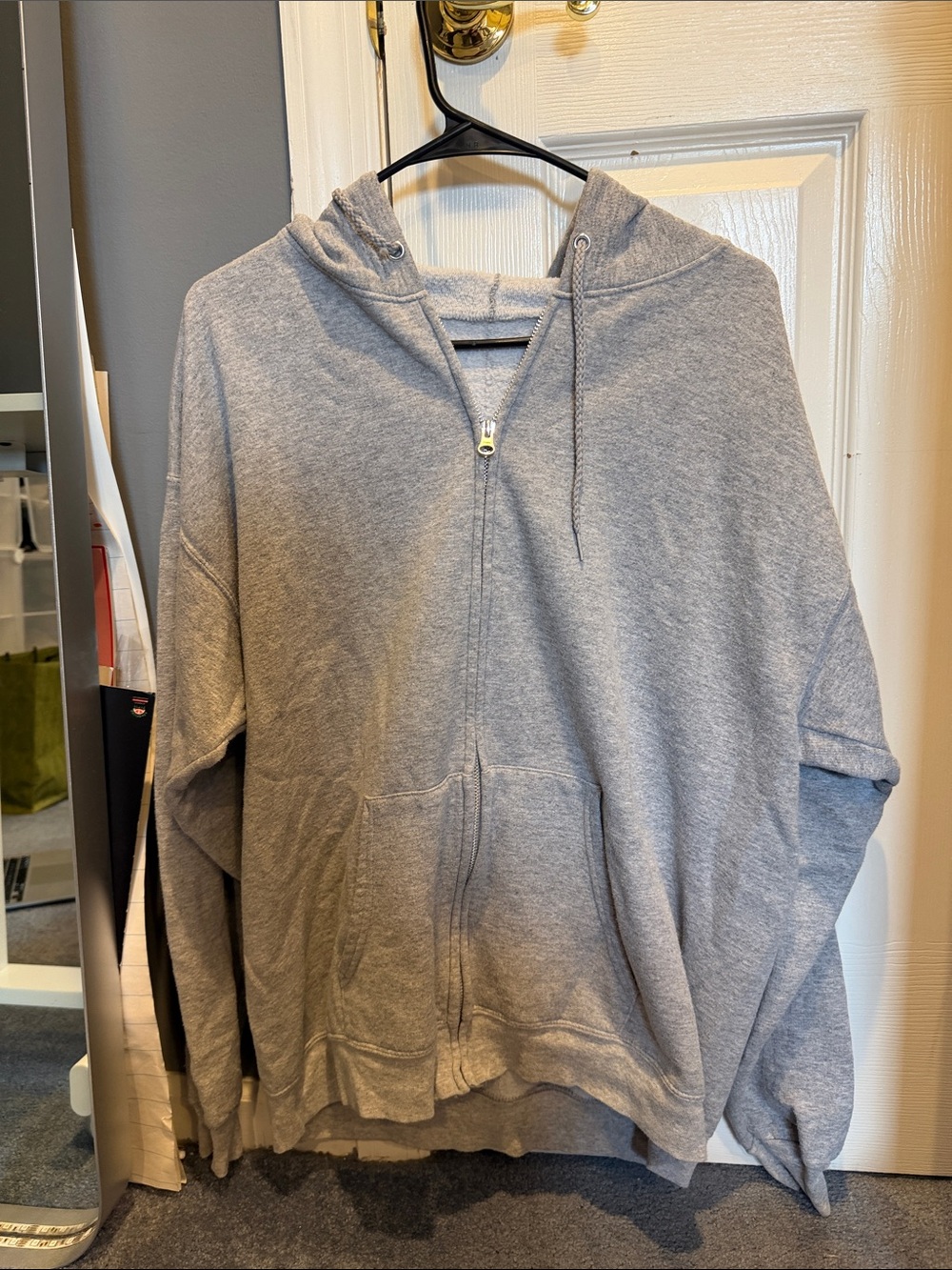 Classic Men's Gray Zip-Up Hoodie Sweater